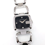 Gucci G 125.5 Ladies 23mm Black Sunburst Dial 3 Diamonds YA125509 G-Gucci