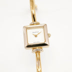 Gucci 1900L Ladies 19mm Square White Dial all 18k Gold Plated on Bangle 1900