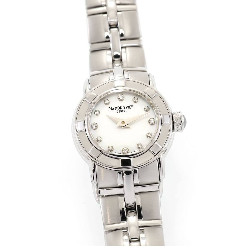 Raymond Weil Parsifal 9641 Ladies 22mm Mother of Pearl 12 Diamonds 9641-ST-97081
