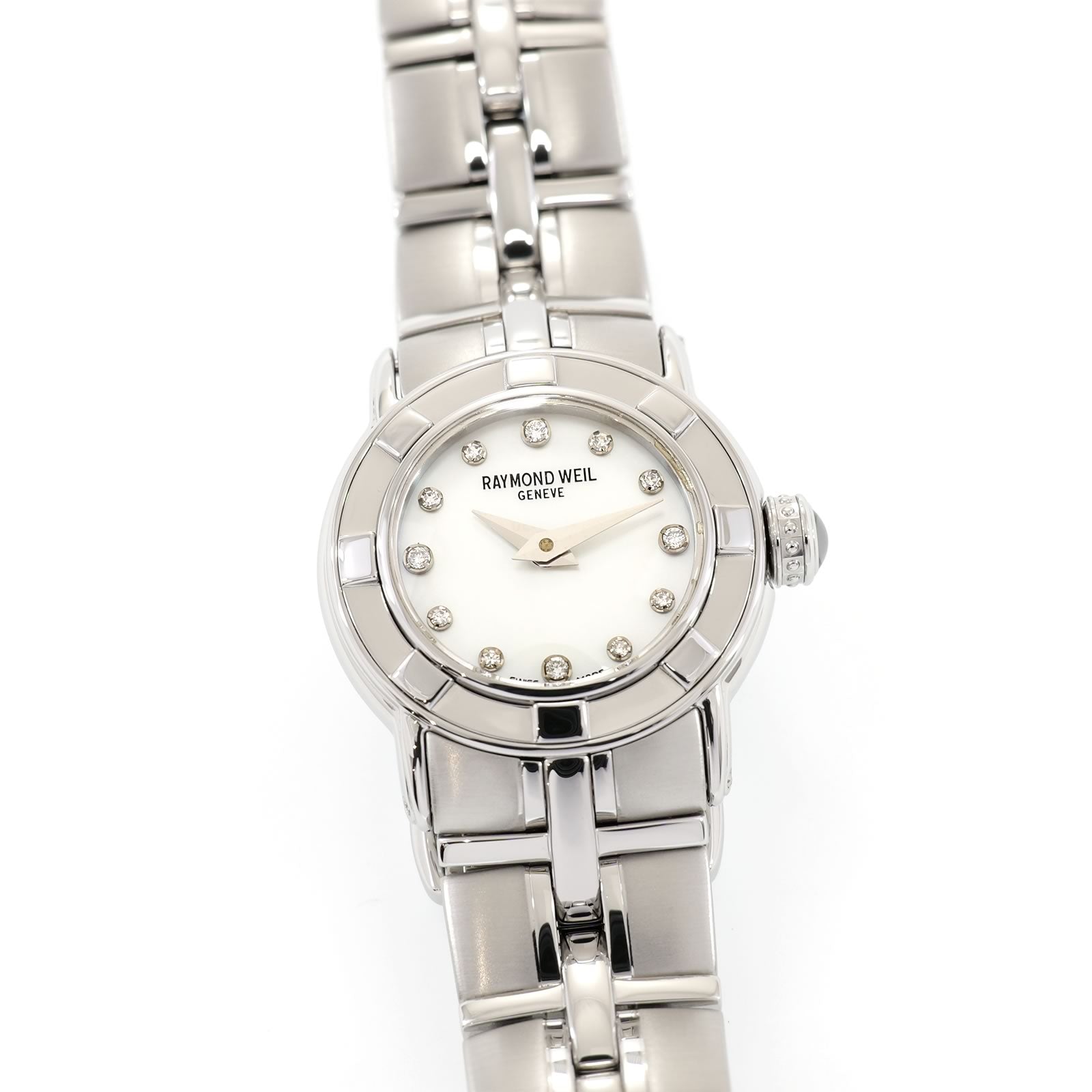Raymond Weil Parsifal 9641 Ladies 22mm Mother of Pearl 12 Diamonds 9641-ST-97081
