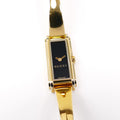 Gucci G-Line Black Sunburst Dial 18k Gold Plated Bangle YA109525 Ladies 14mm 109
