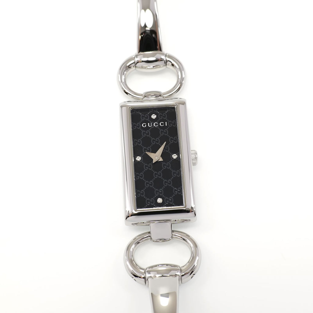Gucci Tornabuoni 119 Ladies 16mm Black 4 Diamond Sunburst Dial YA119506 Bangle