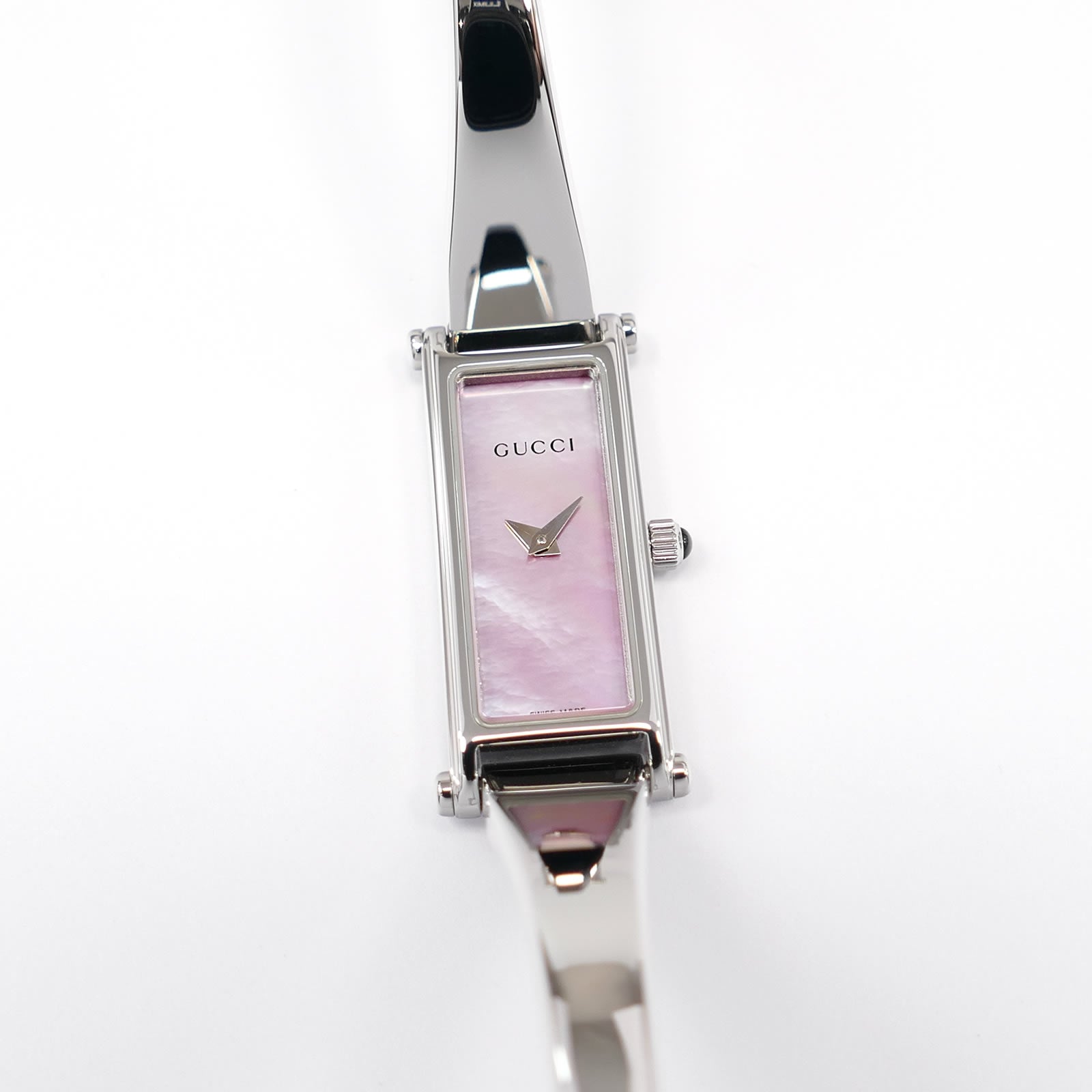 Gucci 1500L Pink Mother of Pearl Ladies 12mm Rectangular on Small 15cm Bangle