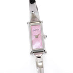 Gucci 1500L Ladies 12mm Pink Mother of Pearl Rectangular Bangle Watch Quartz