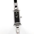Gucci 1500L Ladies 12mm Black 1 Diamond Dial S. Steel Bangle Rectangular Watch