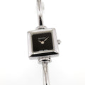 Gucci 1900L Ladies 19mm Black Dial Square Watch - 16.5cm Bangle Stainless Steel