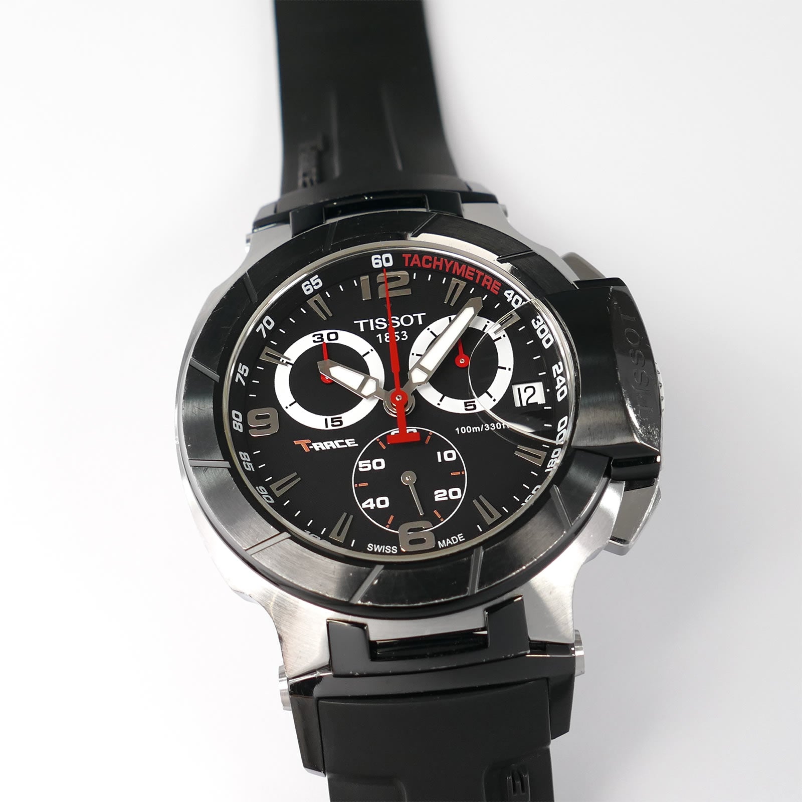 Tissot T-Race Men's 45mm Chronograph T048417A Black Dial on Rubber Strap T048.417.27.057.00A