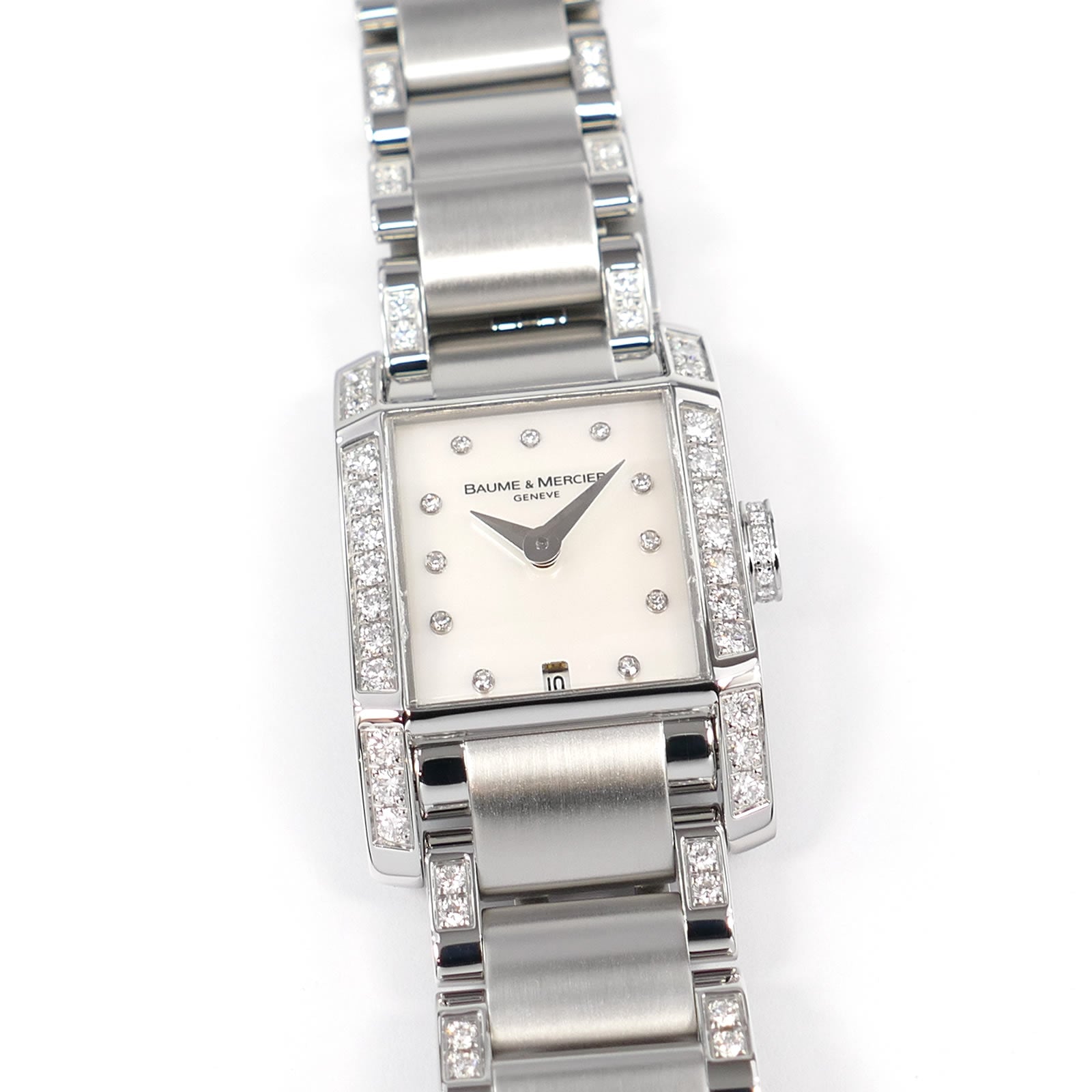 Baume & Mercier Hampton Ladies 99 Diamonds White Mother of Pearl Dial 21mm 65522