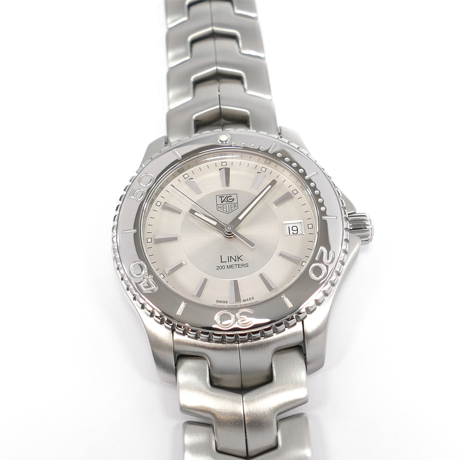 TAG Heuer Link Men's Silver Dial 39mm WJ1111-0 Full Size Date WJ1111.BA0570