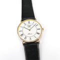 Longines Présence Men's 32mm 18k Gold Plated White Roman Numeral Dial on Leather