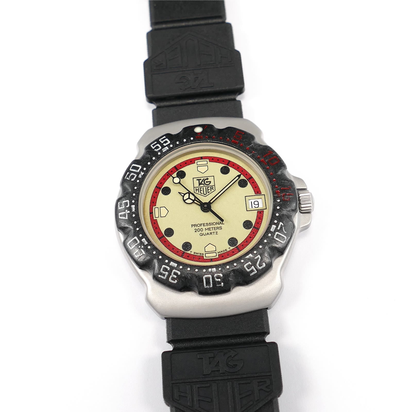 TAG Heuer Formula 1 Men's 35mm Luminous Dial WA1211 F1 New Strap Red Accents