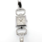 Gucci Tornabuoni 120 Ladies 19mm Silver Sunburst Dial with 4 Diamonds YA120508