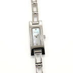 Gucci 3900L Ladies 12mm White Mother of Pearl Dial with 26 Diamonds Rectangular