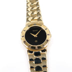 Gucci 3300L Black Dial 18k Gold Plated Ladies 25mm with Roman Numeral Bezel