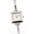Gucci 1900L Ladies 19mm Silver Dial Square Watch - 16.5cm Bangle Stainless Steel