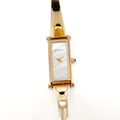 Gucci 1500L Ladies 12mm White Mother of Pearl 18k Gold Plated 15cm Bangle Small