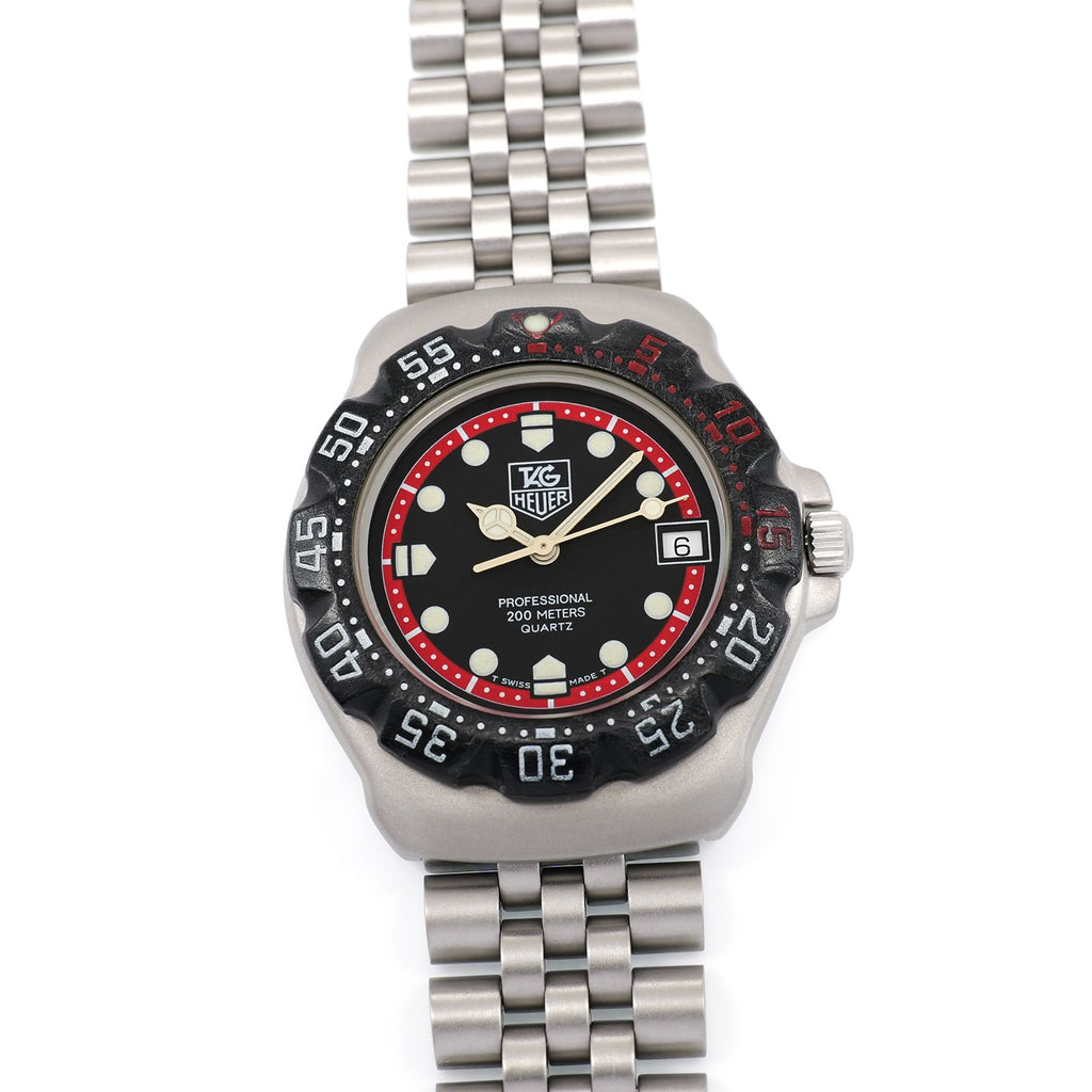 TAG Heuer Formula 1 374.513 Men's 35mm Black & Red Mid Size Unisex Vintage F1