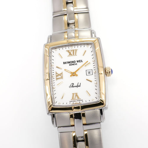 Raymond Weil Parsifal 9340 Men's 28mm White Dial & Solid 18k Gold 9340-STG-00307