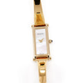 Gucci 1500L Ladies 12mm White Mother of Pearl Dial 18k Gold Plated 16.5cm Bangle
