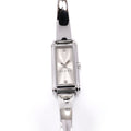 Gucci G-Line 109 Ladies 14mm Silver Bangle Watch 2 Diamonds YA109519 Rectangular