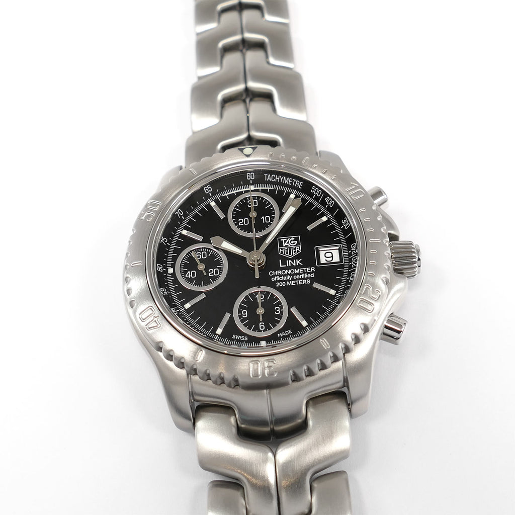 TAG Heuer Link CT5111 Black Chronometer Men's 41mm Chronograph CT5111.BA0550 Box