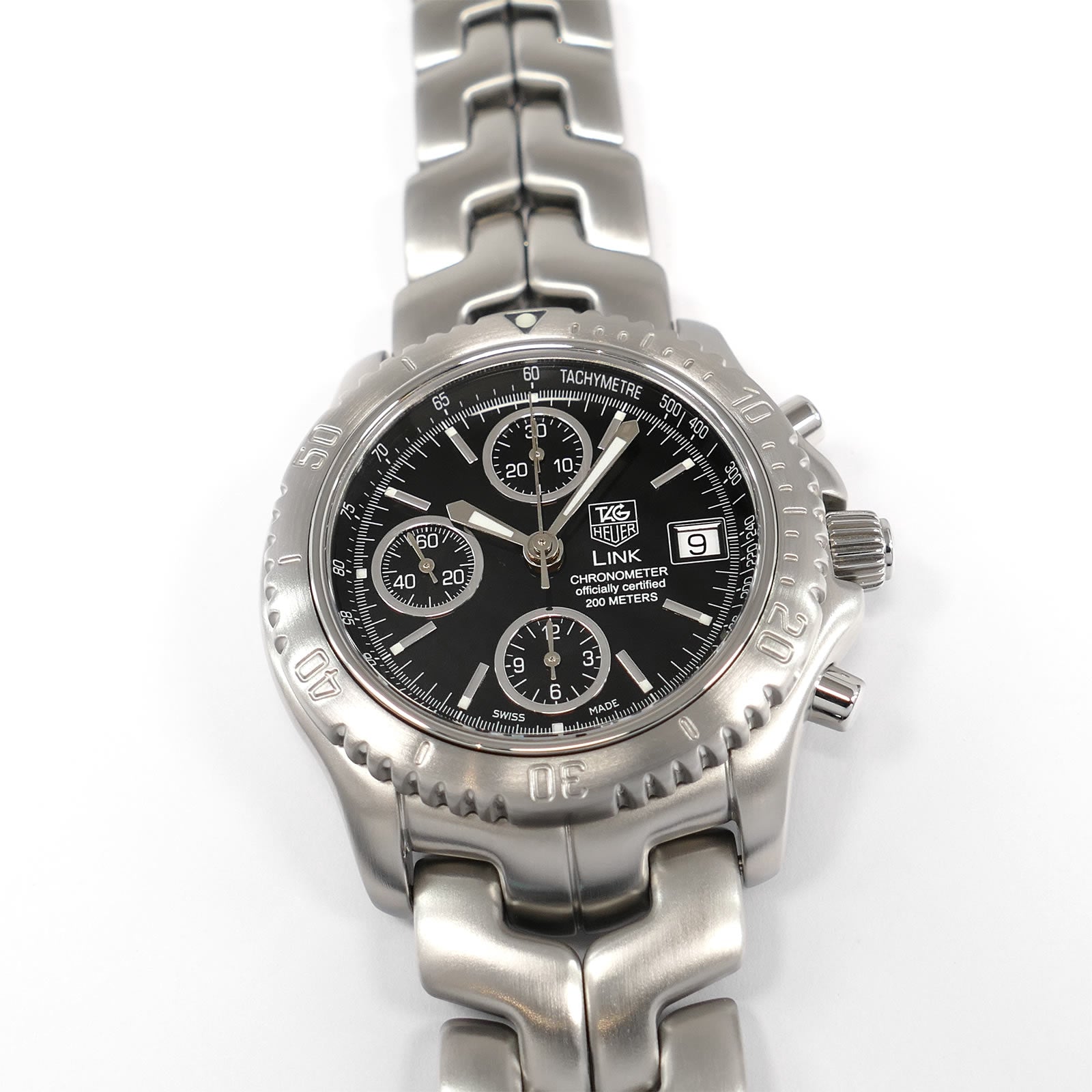 TAG Heuer Link CT5111 Black Chronometer Men's 41mm Chronograph CT5111.BA0550 Box