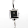 Gucci 1900L Ladies 19mm Black Dial Square Watch - 16.5cm Bangle Stainless Steel
