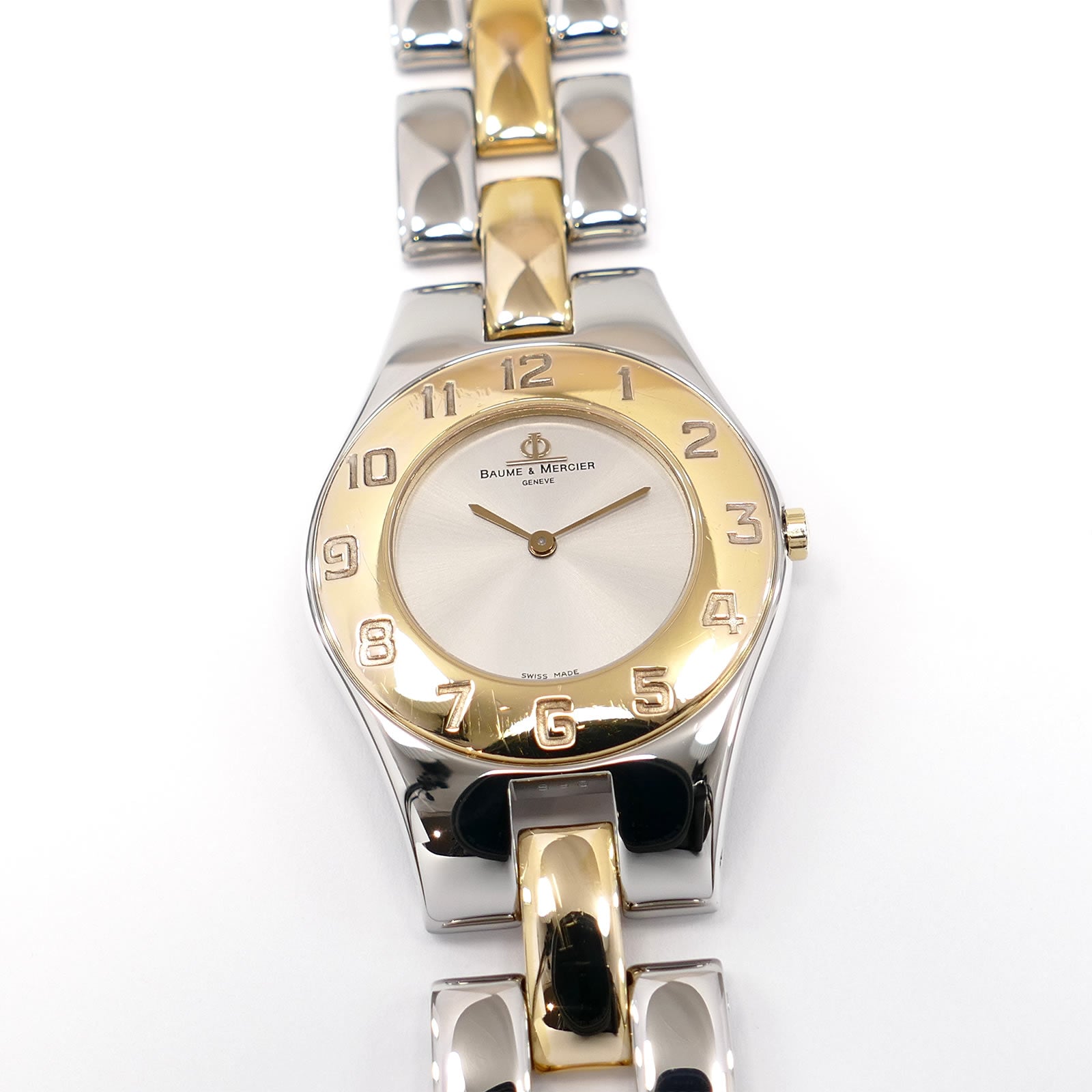 Baume & Mercier Linea Silver Dial - 18k Gold 5161 Ladies 30mm Arabic Numerals