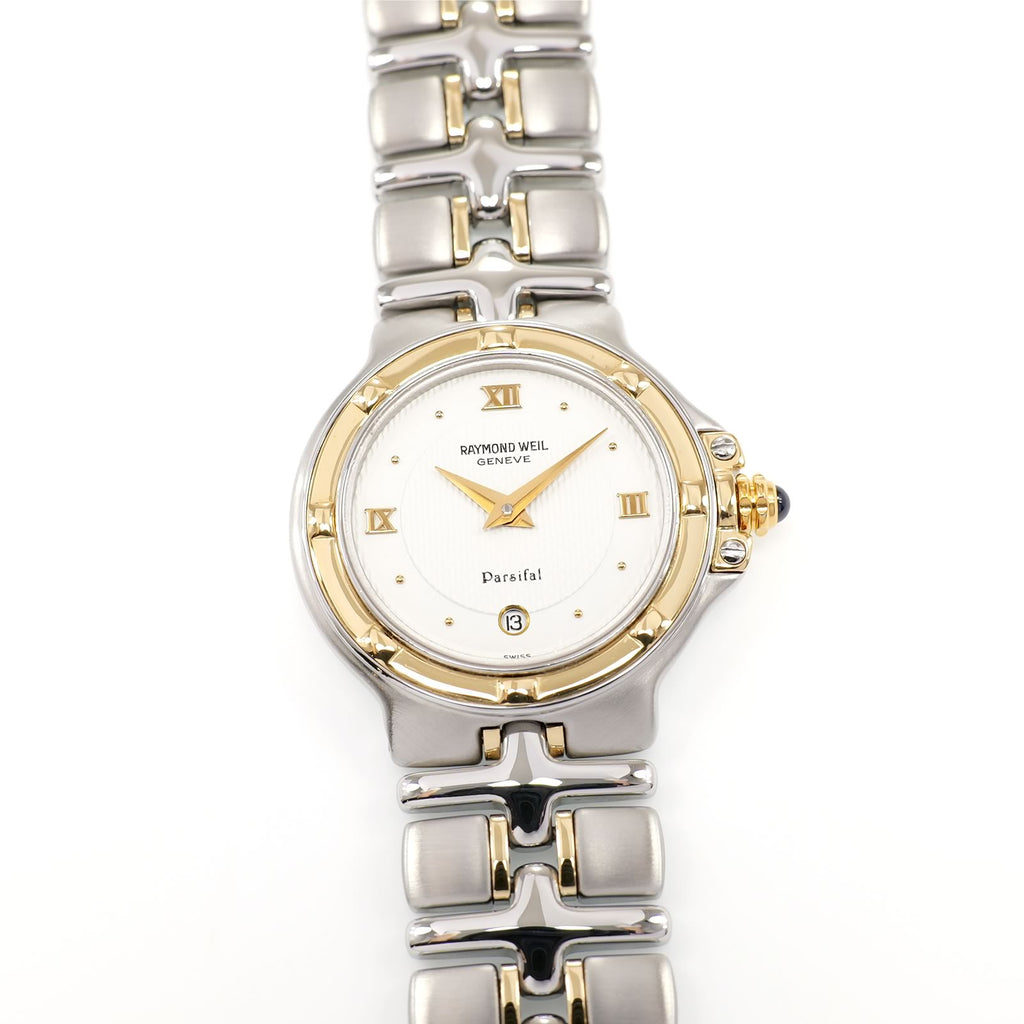 Raymond Weil Parsifal 9990 Ladies 26mm White Two Tone 18k Gold - Roman Numerals