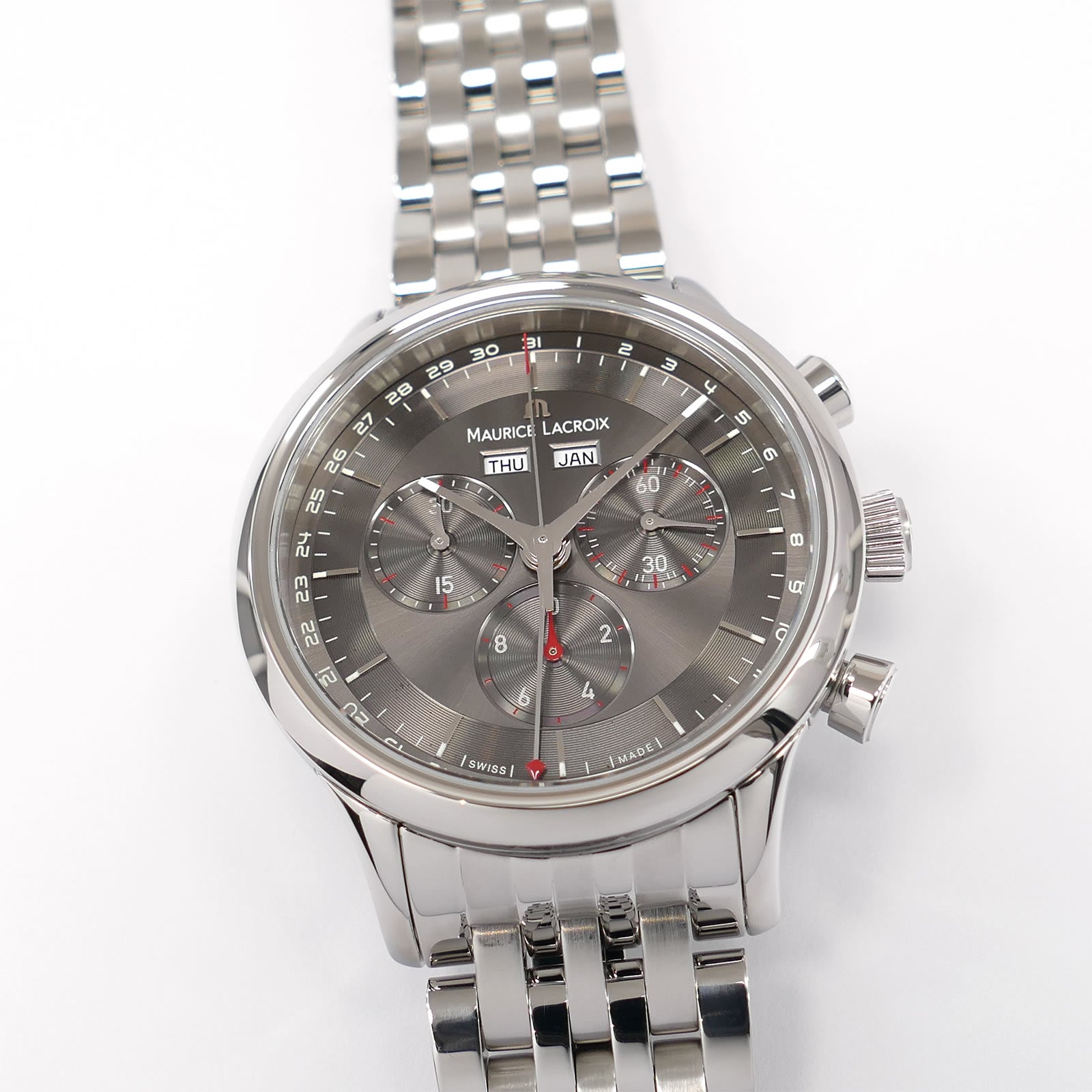 Maurice Lacroix Les Classiques Chronograph Men's 40mm Grey Triple Date LC1228-SS002-330