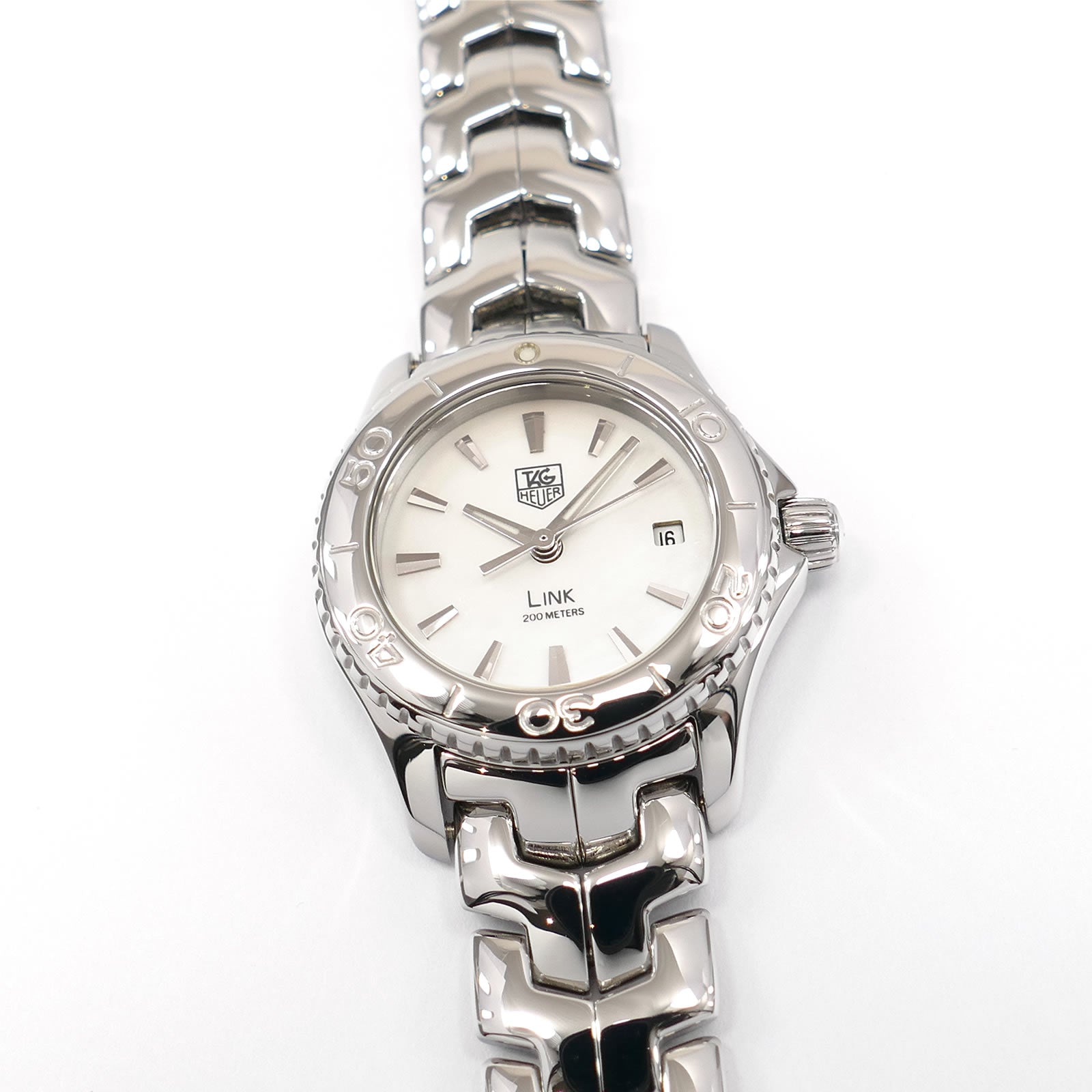 TAG Heuer Link White Mother of Pearl Dial WJ1313-0 Ladies 27mm WJ1313.BA0572