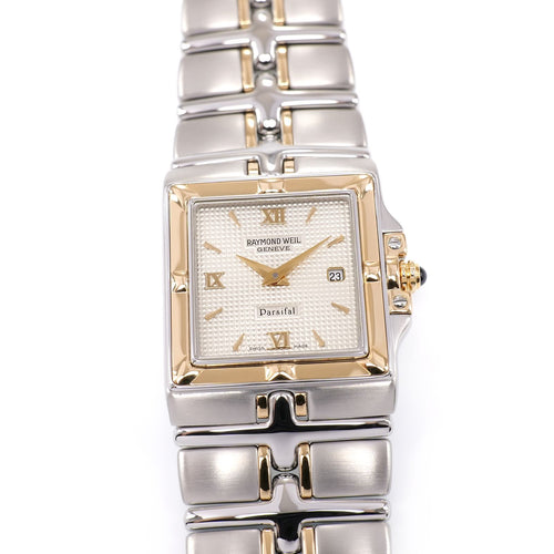 Raymond Weil Parsifal 9390 Men's 28mm Silver Dial and Solid 18k Gold - Square