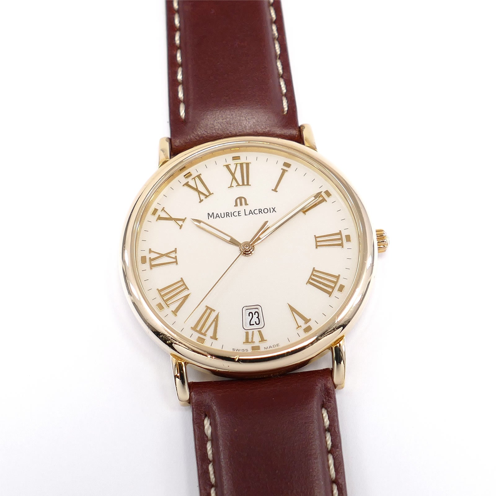 Maurice Lacroix Les Classiques White Roman Dial Men's 37mm 18k Gold Plated LC1027