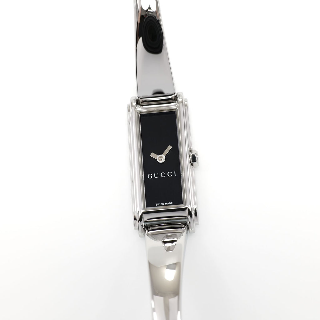 Gucci G-Line 109 Ladies 14mm Black Dial Bangle Watch YA109522 Rectangular