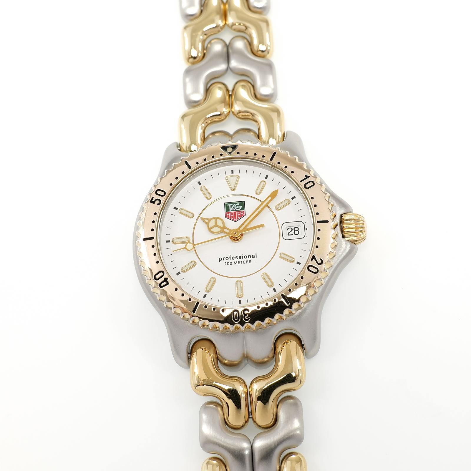 TAG Heuer SEL WG1222-K0 Men's 34mm White Dial Two Tone 18k Gold WG1222.BA0438