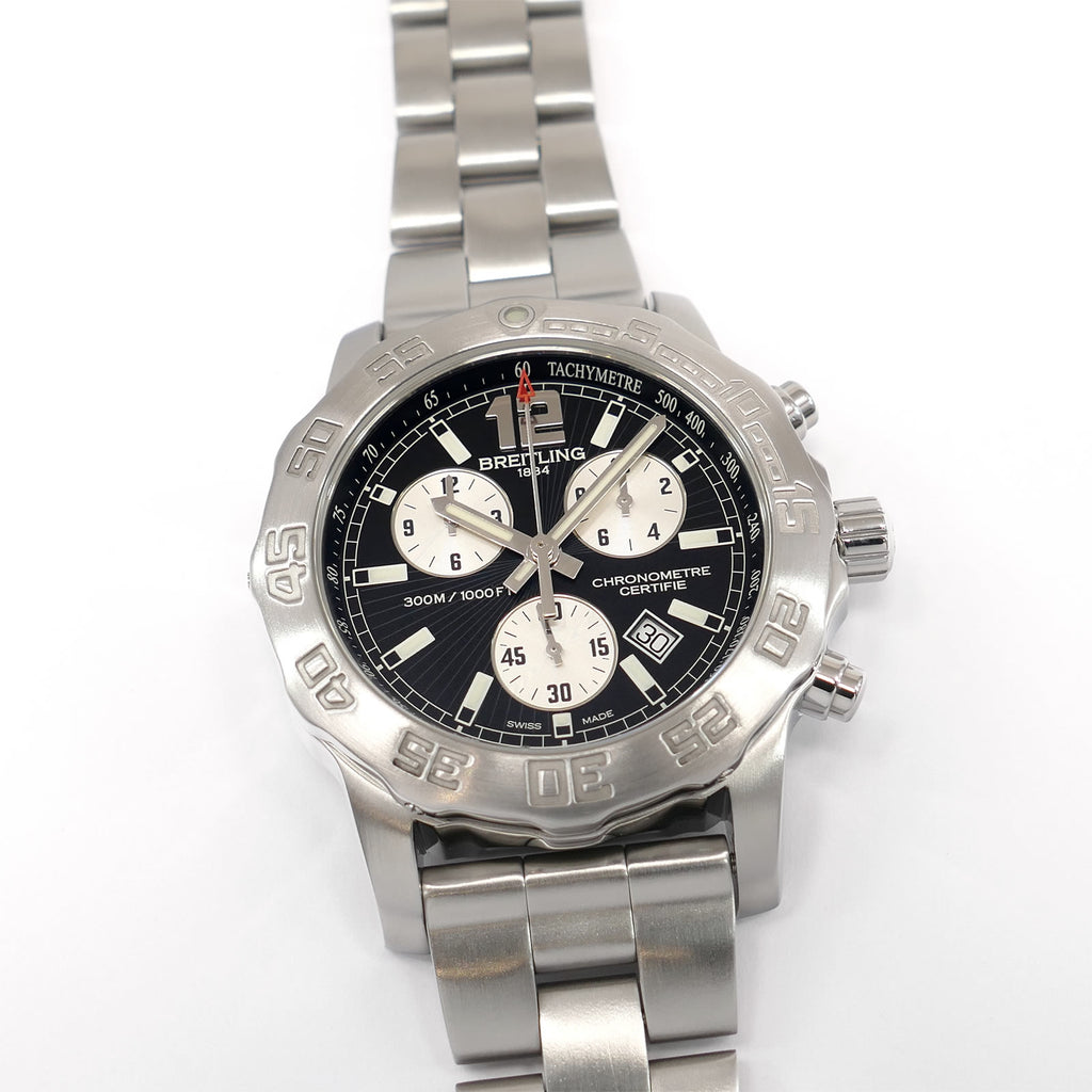Breitling Colt Chrono II Black / Silver Dial Men's 44mm A73387 Chronograph Boxed