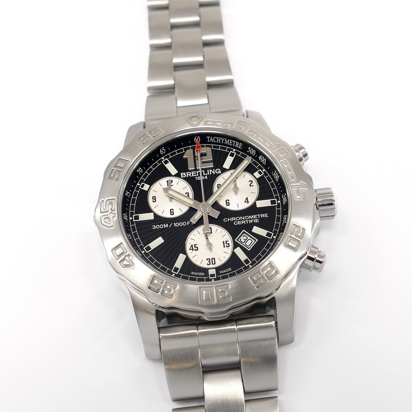 Breitling Colt Chrono II Black / Silver Dial Men's 44mm A73387 Chronograph Boxed