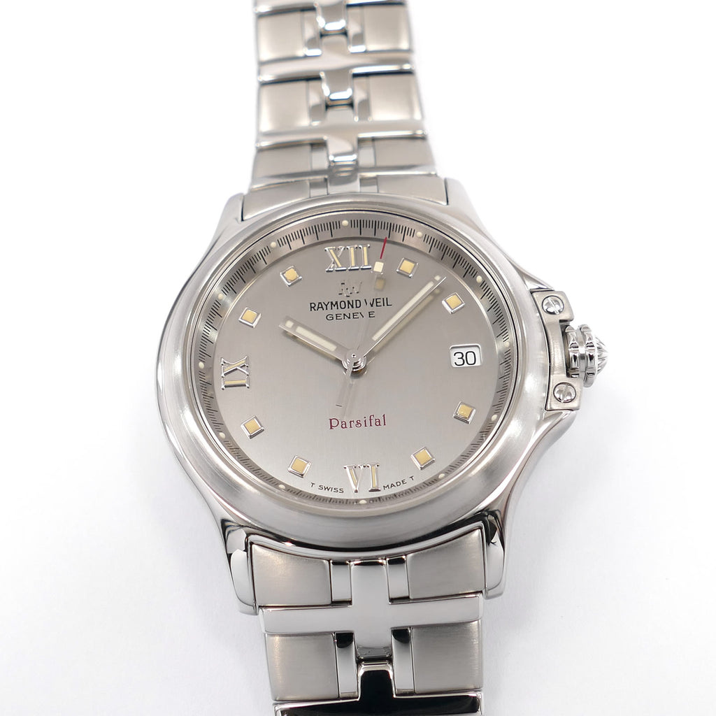 Raymond Weil Parsifal 9091 Silver Dial Men's 37mm Roman Numeral Rare Diver's
