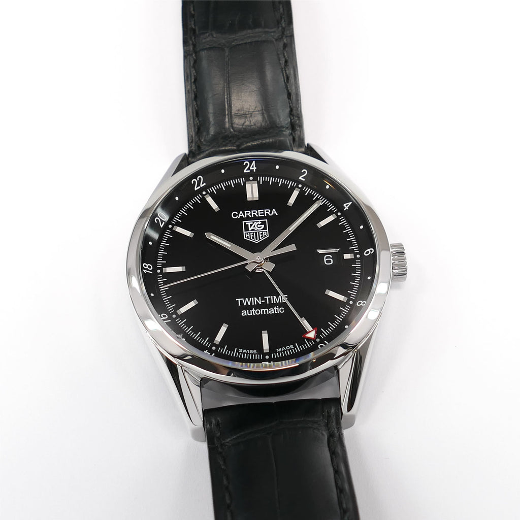 TAG Heuer Carrera WV2115 Twin-Time Automatic Black Dial Men's 39mm Calibre 7 WV2115.FC6180