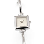 Gucci 1900L Ladies 19mm Silver Dial Square Watch - 16.5cm Bangle Box and Papers
