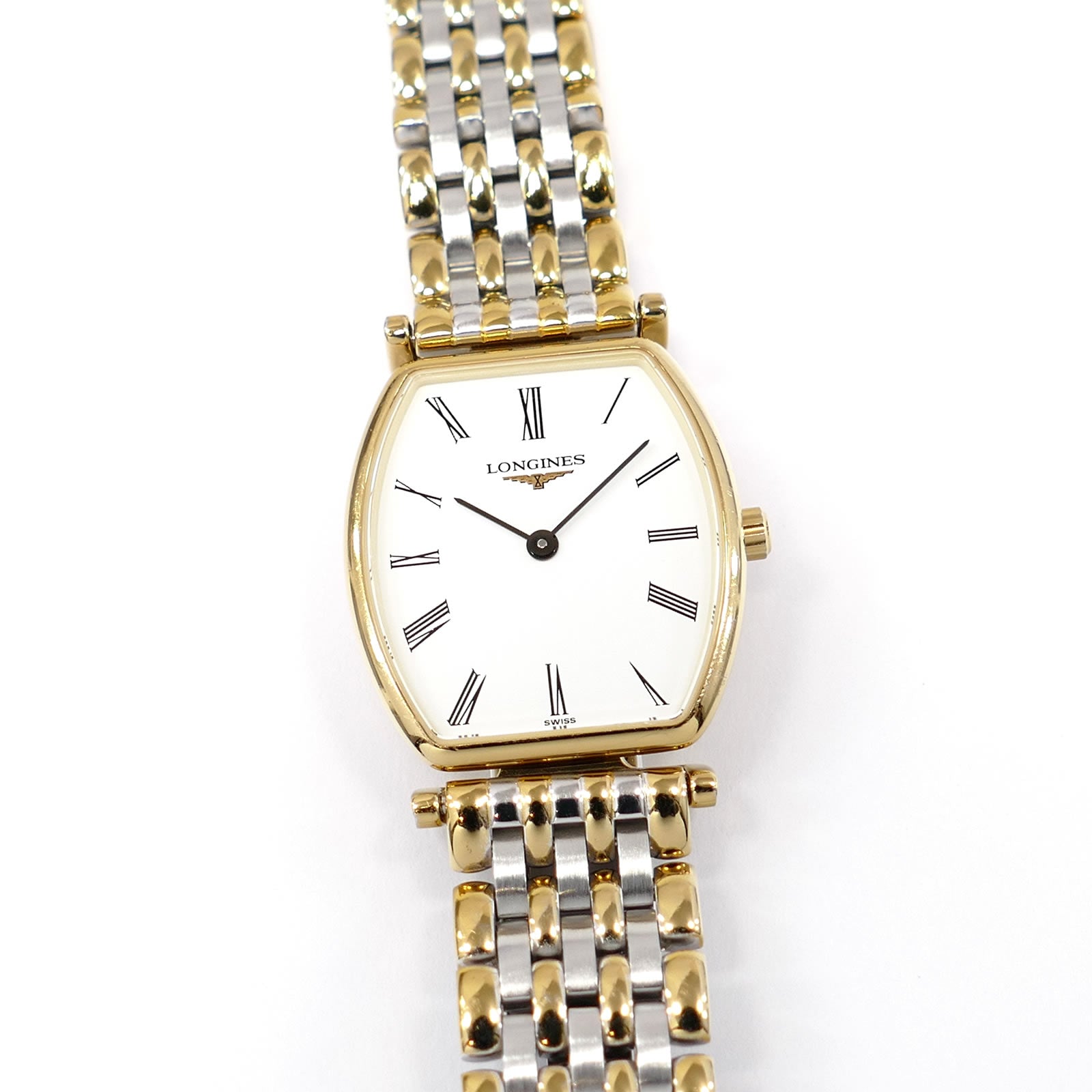 Longines La Grande Classique L4.205.2 Gold PVD Tonneau Ladies 22mm White Roman L4.205.2.11.7