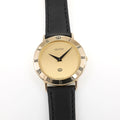 Gucci 3000M Men's 33mm Champagne Dial 18k Gold Plated Roman Numeral Bezel