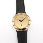 Gucci 3000M Men's 33mm Champagne Dial 18k Gold Plated Roman Numeral Bezel