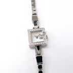 Gucci Mini G 102 White 32 Diamonds Mother of Pearl Ladies 14mm Square YA102541