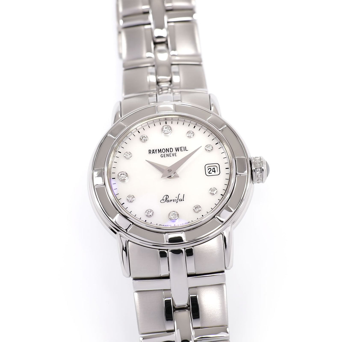 Raymond Weil Parsifal 9441 Ladies 27mm Mother of Pearl 11 Diamonds 9441-ST-97081