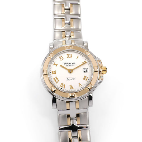Raymond Weil Parsifal 9430 Ladies 26mm White Two Tone 18k Gold 9430-STG-00300