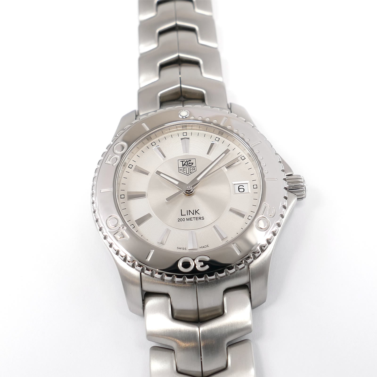 TAG Heuer Link WJ1111-0 Silver Dial Men's 39mm Full Size Date WJ1111.BA0570