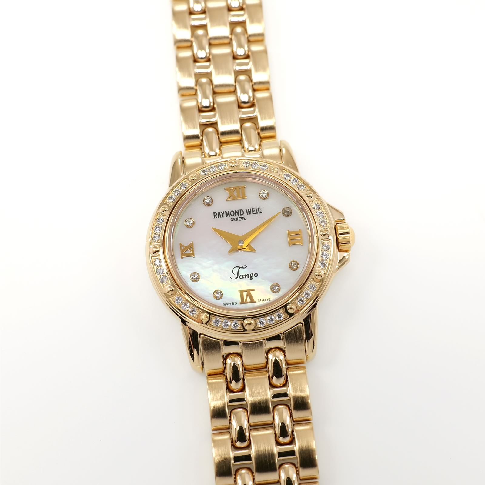 時計 RAYMOND WEIL 18K GOLD ELECTRO PLATED Raymond Weil Tango 5860 White Mother of Pearl 18k Gold 44 Diamonds
