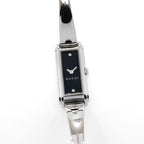 Gucci G-Line 109 Ladies 14mm Black with 2 Diamonds Bangle YA109518 Rectangular