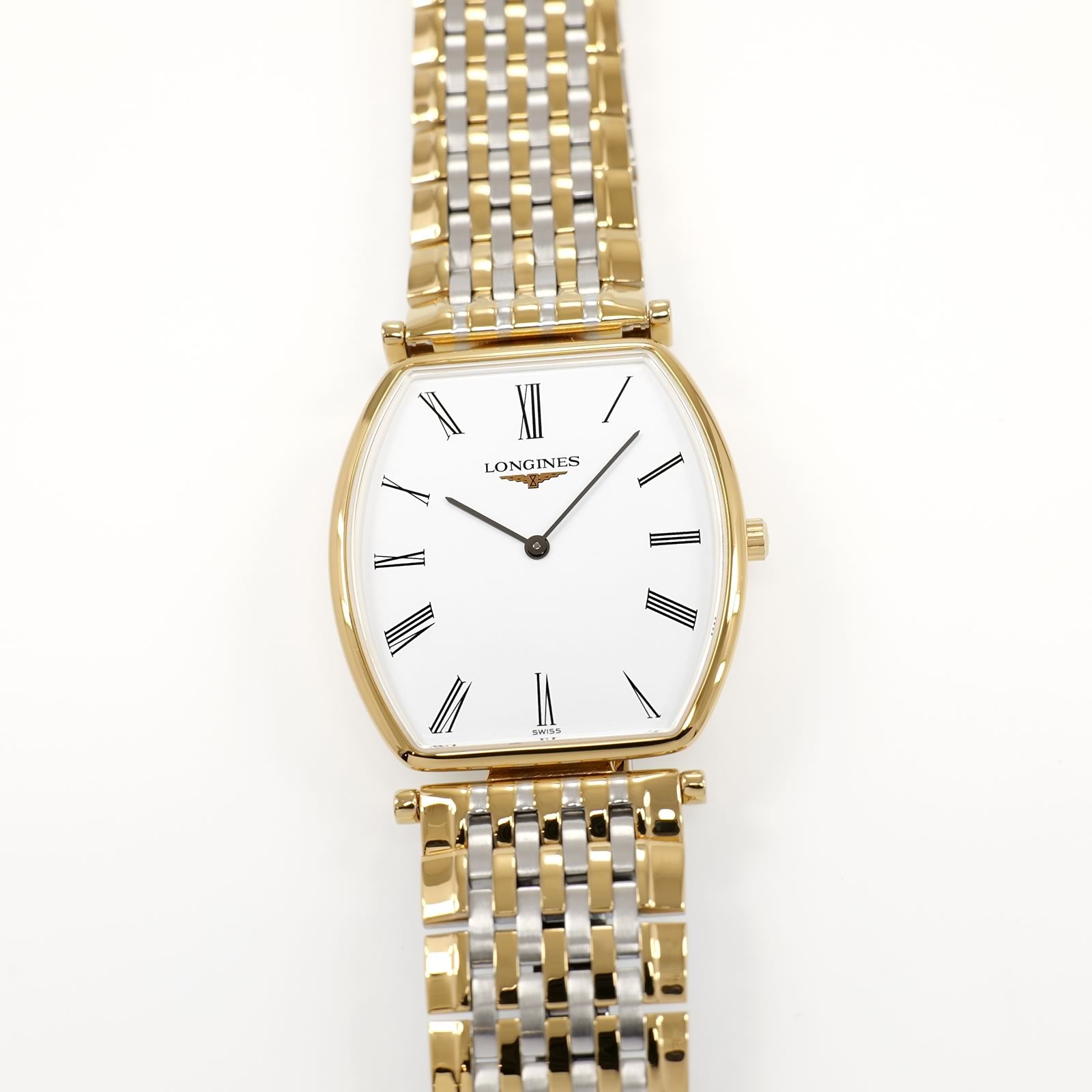 Longines La Grande Classique L4.705.2 Men's 30mm Tonneau Gold PVD White Dial